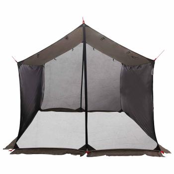 Camping-Tarp mit Netzwänden Braun Grau 340 x 260 x 220 cm