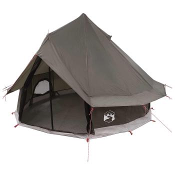 Tipi Zelt 4 Personen Braun Grau Polyester und Stahl