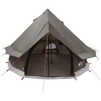 Tipi Zelt 4 Personen Braun Grau Polyester und Stahl