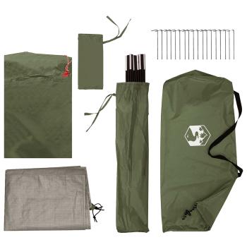 Tunnelzelt Olive Grün 410 x 175 x 105 cm Polyester und Stahl