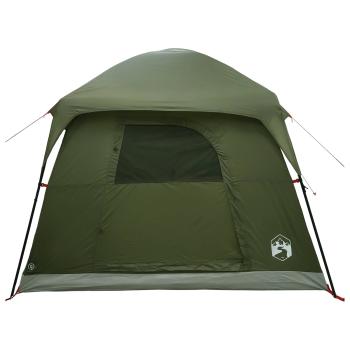 Hütten-Zelt 4 Personen Olivgrün Polyester und Stahl
