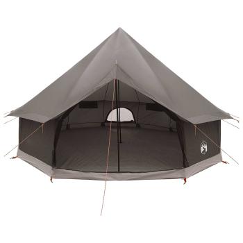 Tipi Zelt 6 Personen Braun Grau Polyester und Stahl