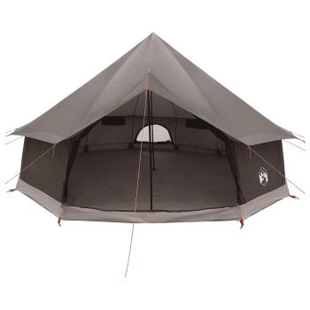 Tipi Zelt 8 Personen Braun Grau Polyester und Stahl