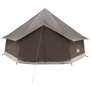 Tipi Zelt 8 Personen Braun Grau Polyester und Stahl