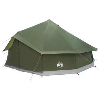 Tipi Zelt 12 Personen Armeegrün Polyester und Stahl