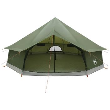 Tipi Zelt 12 Personen Armeegrün Polyester und Stahl