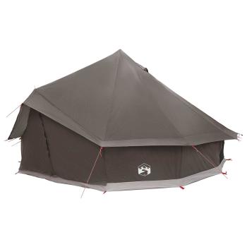 Tipi Zelt 10 Personen Braun Grau Polyester und Stahl