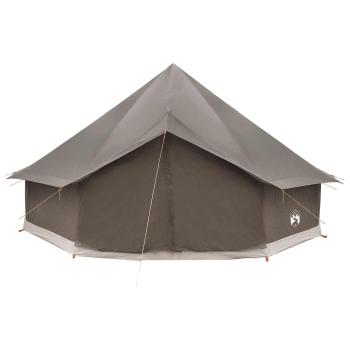 Tipi Zelt 10 Personen Braun Grau Polyester und Stahl