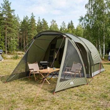 ARDEBO.de - Hütten-Zelt 4 Personen Olivgrün Polyester und Stahl