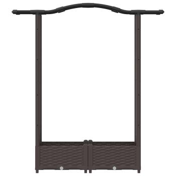 Hochbeet mit Rankgitter und Dach Braun 124 x 40 x 123 cm PP