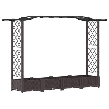 Hochbeet mit Rankgitter und Dach Braun 207 x 40 x 123 cm PP