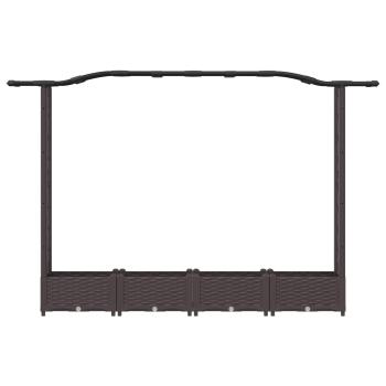 Hochbeet mit Rankgitter und Dach Braun 207 x 40 x 123 cm PP