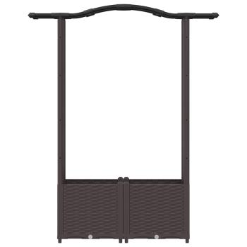 Hochbeet mit Rankgitter und Dach Braun 125 x 40 x 138 cm PP