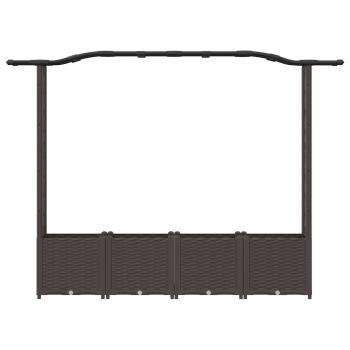 Hochbeet mit Rankgitter und Dach Braun 204 x 40 x 138 cm PP