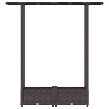 Hochbeet mit Rankgitter und Dach Braun 122,5 x 40 x 121 cm PP