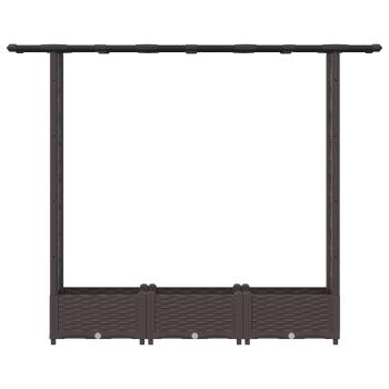 Hochbeet mit Rankgitter und Dach Braun 164 x 40 x 121 cm PP