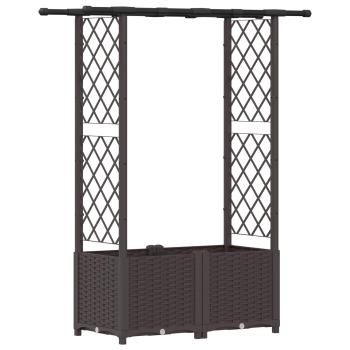 Hochbeet mit Rankgitter und Dach Braun 124,5 x 40 x 136 cm PP