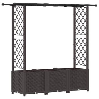 Hochbeet mit Rankgitter und Dach Braun 162,5 x 40 x 136 cm PP