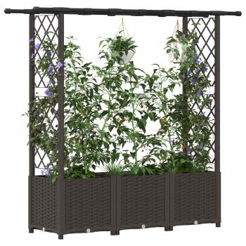 Hochbeet mit Rankgitter und Dach Braun 162,5 x 40 x 136 cm PP