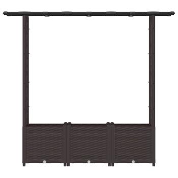 Hochbeet mit Rankgitter und Dach Braun 162,5 x 40 x 136 cm PP