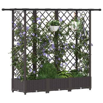 Hochbeet mit Rankgitter und Dach Braun 164 x 40 x 121 cm PP
