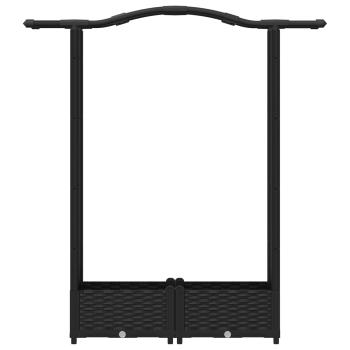 Hochbeet mit Rankgitter und Dach Schwarz 124 x 40 x 123 cm PP