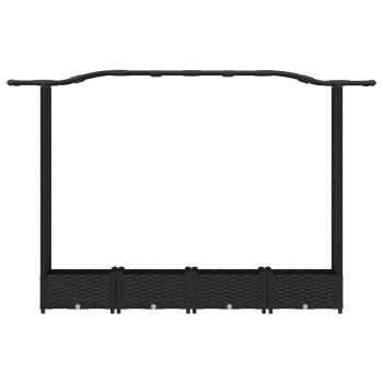Hochbeet mit Rankgitter und Dach Schwarz 207 x 40 x 123 cm PP