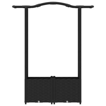 Hochbeet mit Rankgitter und Dach Schwarz 125 x 40 x 138 cm PP