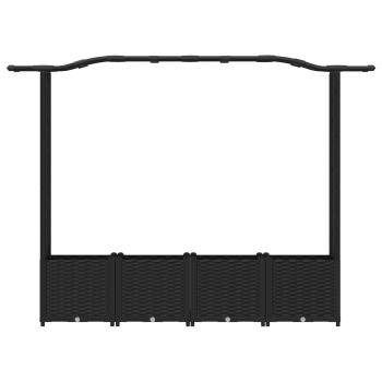 Hochbeet mit Rankgitter und Dach Schwarz 204 x 40 x 138 cm PP