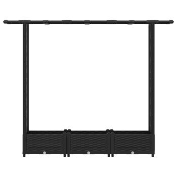 Hochbeet mit Rankgitter und Dach Schwarz 164 x 40 x 121 cm PP