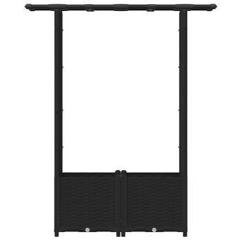 Hochbeet mit Rankgitter und Dach Schwarz 124,5 x 40 x 136 cm PP