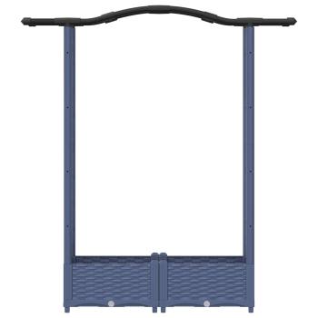Hochbeet mit Rankgitter und Dach Grau 124 x 40 x 123 cm PP