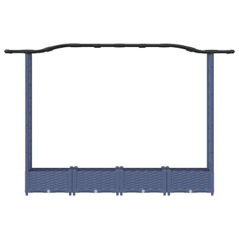 Hochbeet mit Rankgitter und Dach Grau 207 x 40 x 123 cm PP