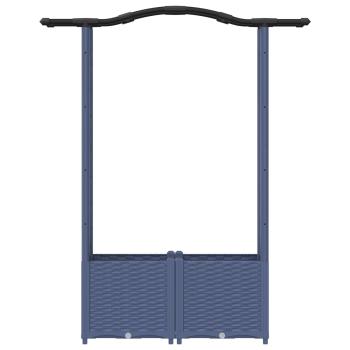 Hochbeet mit Rankgitter und Dach Grau 125 x 40 x 138 cm PP
