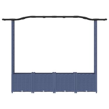 Hochbeet mit Rankgitter und Dach Grau 204 x 40 x 138 cm PP