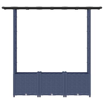 Hochbeet mit Rankgitter und Dach Grau 162,5 x 40 x 136 cm PP