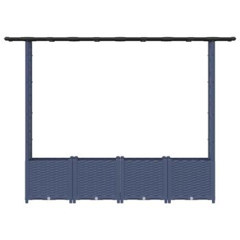 Hochbeet mit Rankgitter und Dach Grau 203 x 40 x 136 cm PP