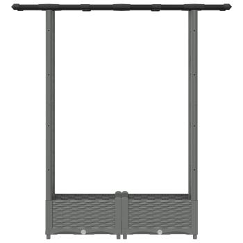 Hochbeet mit Rankgitter und Dach Hellgrau 122,5 x 40 x 121 cm