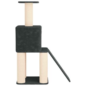 Katzennbaum mit Sisal-Kratzsäulen Dunkelgrau 146 cm