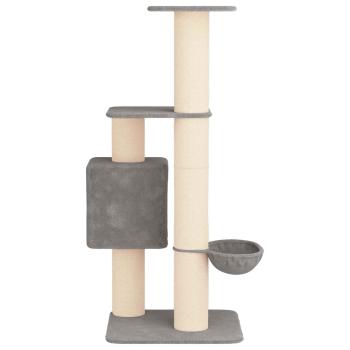 Katzennbaum mit Sisal-Kratzsäulen Hellgrau 137 cm