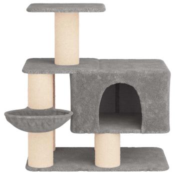Katzennbaum mit Sisal-Kratzsäulen Hellgrau 96 cm