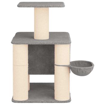 Katzennbaum mit Sisal-Kratzsäulen Hellgrau 96 cm