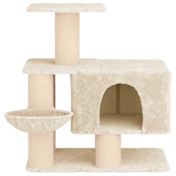 Katzennbaum mit Sisal-Kratzsäulen Creme 96 cm