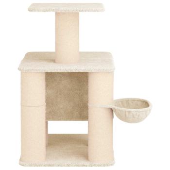 Katzennbaum mit Sisal-Kratzsäulen Creme 96 cm