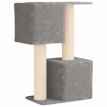 Katzennbaum mit Sisal-Kratzsäulen Hellgrau 114 cm