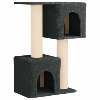 Katzennbaum mit Sisal-Kratzsäulen Dunkelgrau 114 cm