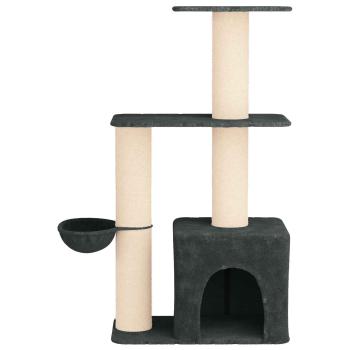Katzennbaum mit Sisal-Kratzsäulen Dunkelgrau 133 cm