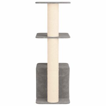 Katzennbaum mit Sisal-Kratzsäulen Hellgrau 133 cm
