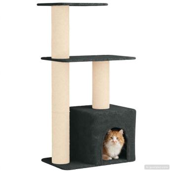 Katzennbaum mit Sisal-Kratzsäulen Dunkelgrau 133 cm