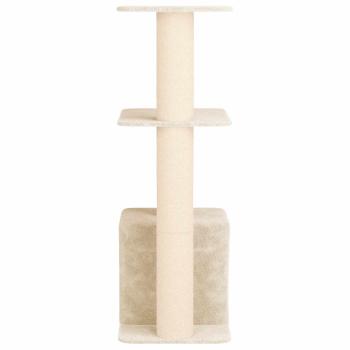 Katzennbaum mit Sisal-Kratzsäulen Creme 133 cm